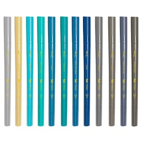Brush Pen Tris Vibes Ocean - 12 Cores Ponta Fina