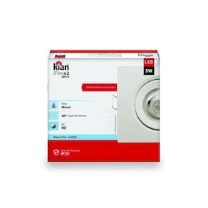 Spot Led 5W Embutir Quadrado. Bivolt Kian 6000K