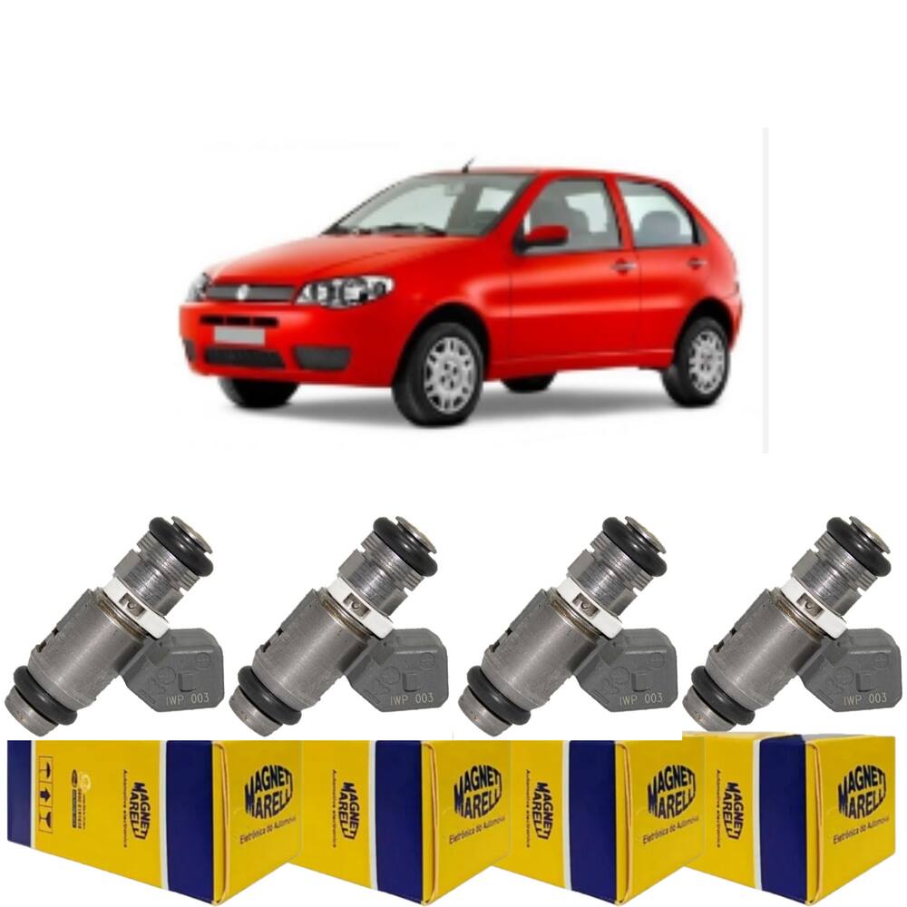 4 Bicos Injetores Palio Fire 1999 a 2020 Flex 1.4 8V IWP003
