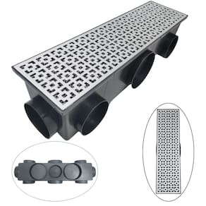Ralo Linear Alumínio 15x50 Dubai Multi Saídas 100 e 75mm