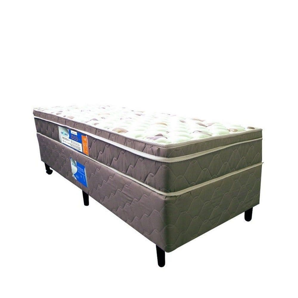 Cama Box + Colchão Netsono Euro Solteiro One Face D33 96x203x52cm