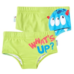 Sunga Infantil Monstro Divertido Verde Neon Tip Top