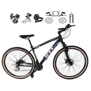 Bicicleta Aro 29 Gti Roma Shimano Altus 24v Freio Disco Hidráulico Garfo Trava - Preto/azul Tam.15