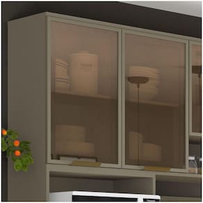 Armário Aéreo 02 Portas De Vidro 80 Cm évelin Henn Duna