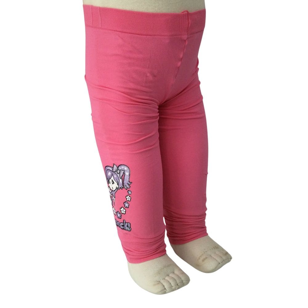 Legging Infantil fem Lupo Rosa com estampa