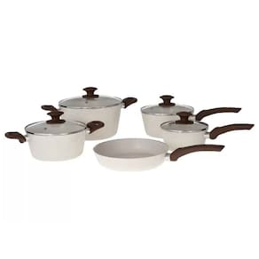 Jogo de Panelas Brinox Antiaderente Ceramic Life 5 Peças Suprema Vanilla