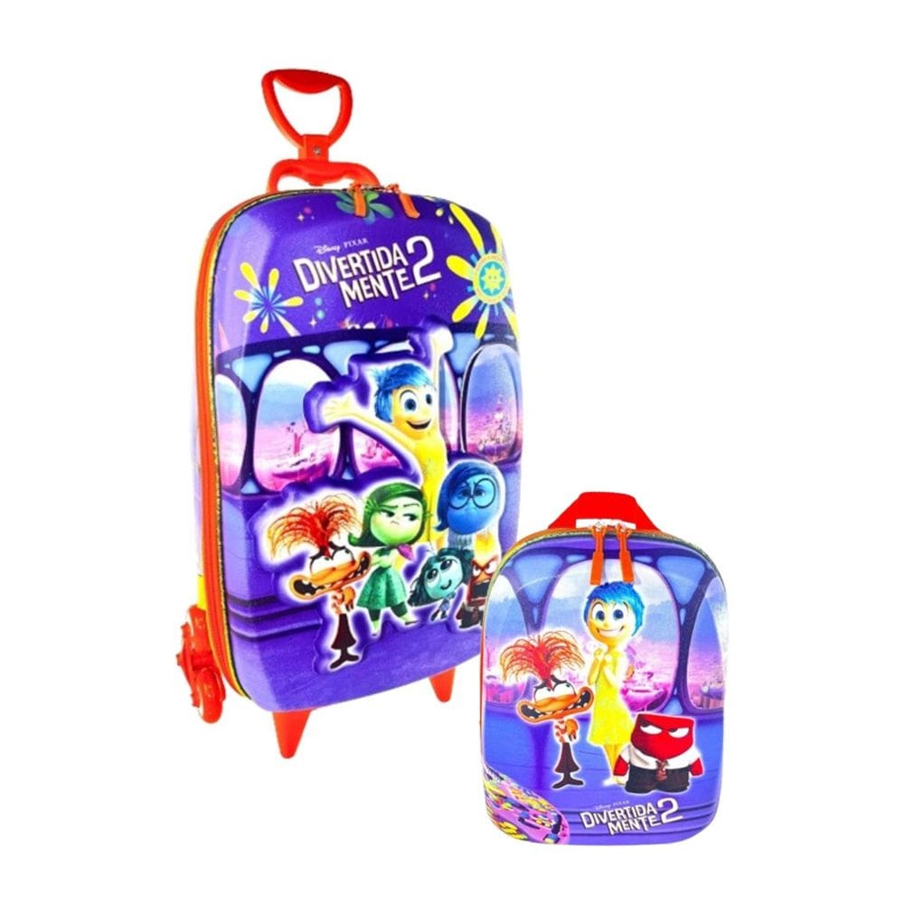 Kit Mochila Roda Divertidamente Sala Controle 3D Lancheira
