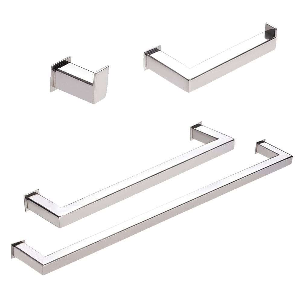 Kit de Acessórios Para Banheiro com 4 Peças em Aço Inox Polido Linha Larissa Stainless