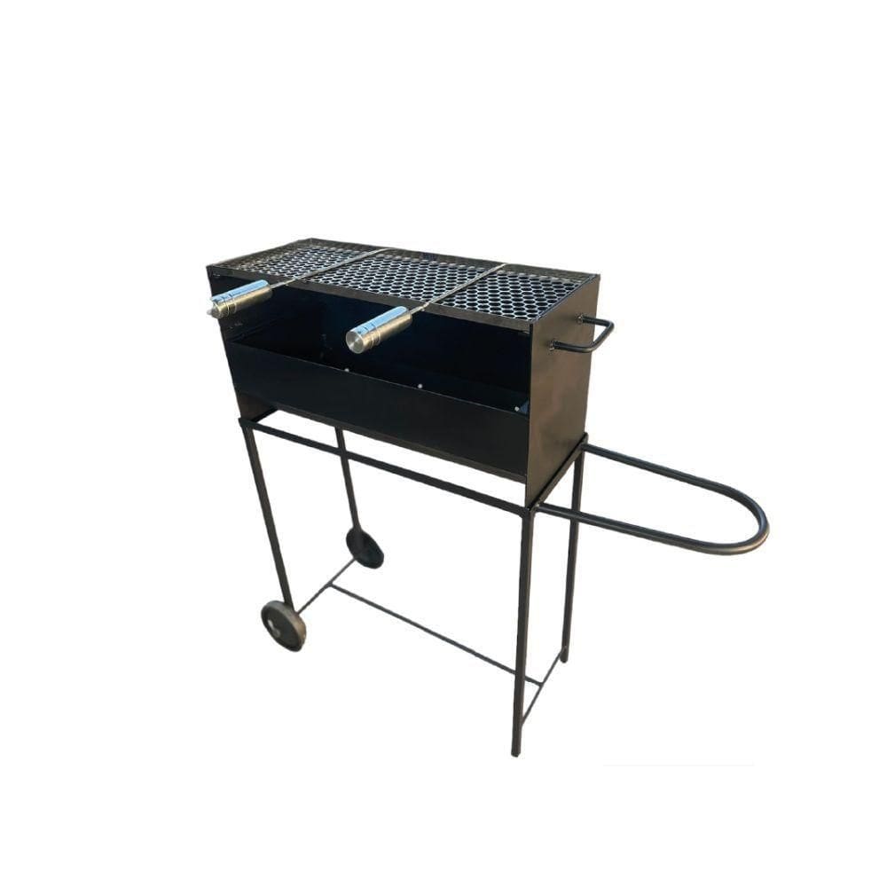 Churrasqueira 2 Repartições Com 1 Grelha De Inox 2 Repartições Preto
