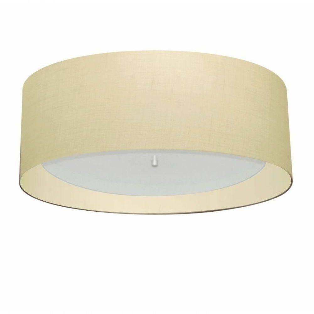 Plafon para Quarto Cilíndrico Cúpula Algodão Crú Bege