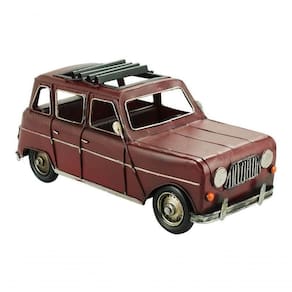 Carro Antigo Passeio Vinho 14x12.5x31cm Estilo Retrô Vintage