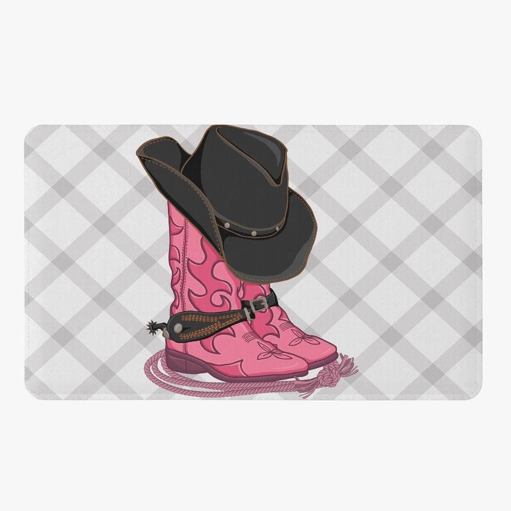Tapete Para Quarto Infantil Estampado Boiadeira Country Pink 60cm X 40cm Base Antiderrapante