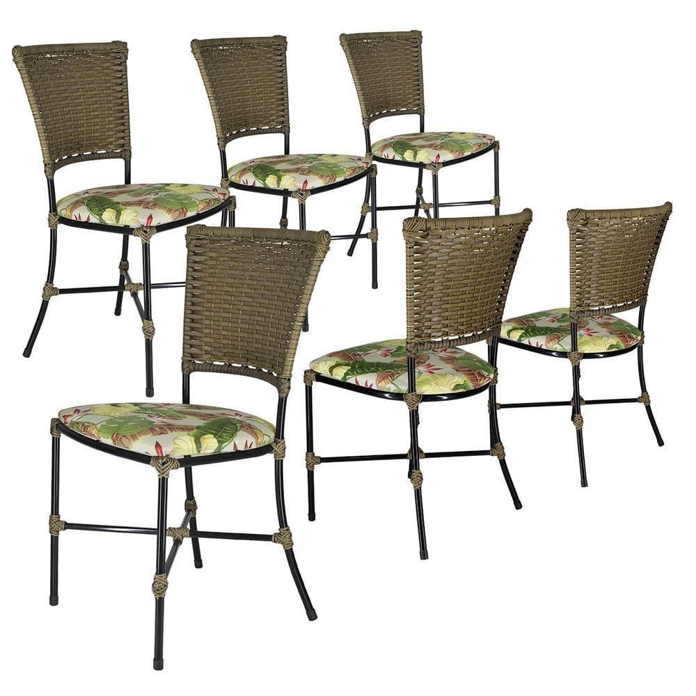 6 Cadeiras Gramado Pequi Jardim Em Fibra Tramada Fechada