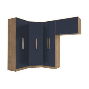 Quarto Modular Kappesberg Adapt Nogueira/azul Profundo 4 Peças