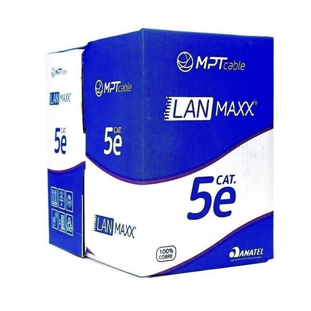 Cabo De Rede Cat 5e Mpt Interno 305 Metros U/utp 4p X 24awg | Azul