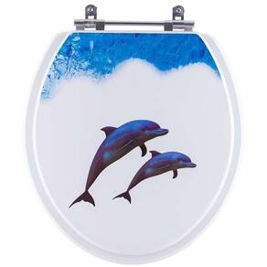 Tampa De Vaso Decorado Golfinhos Saveiro Para Bacia Celite 6lpf Universal