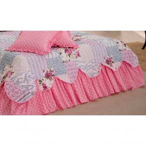 Kit Colcha Cobre Leito Belize Casal King Size 06 Pçs Rosa