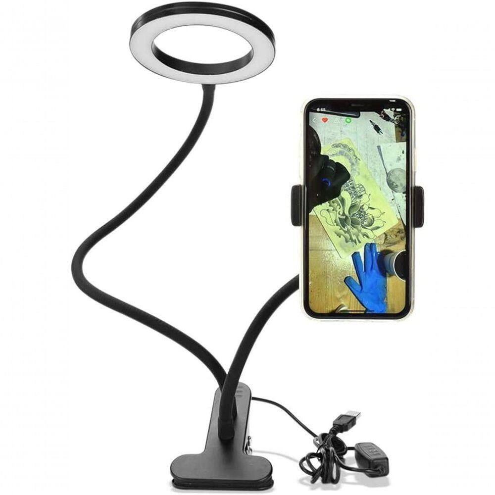 Ring Light Completo Articulado Suporte Celular Maquiagem Live Stream Youtuber Com Controle Bluetooth