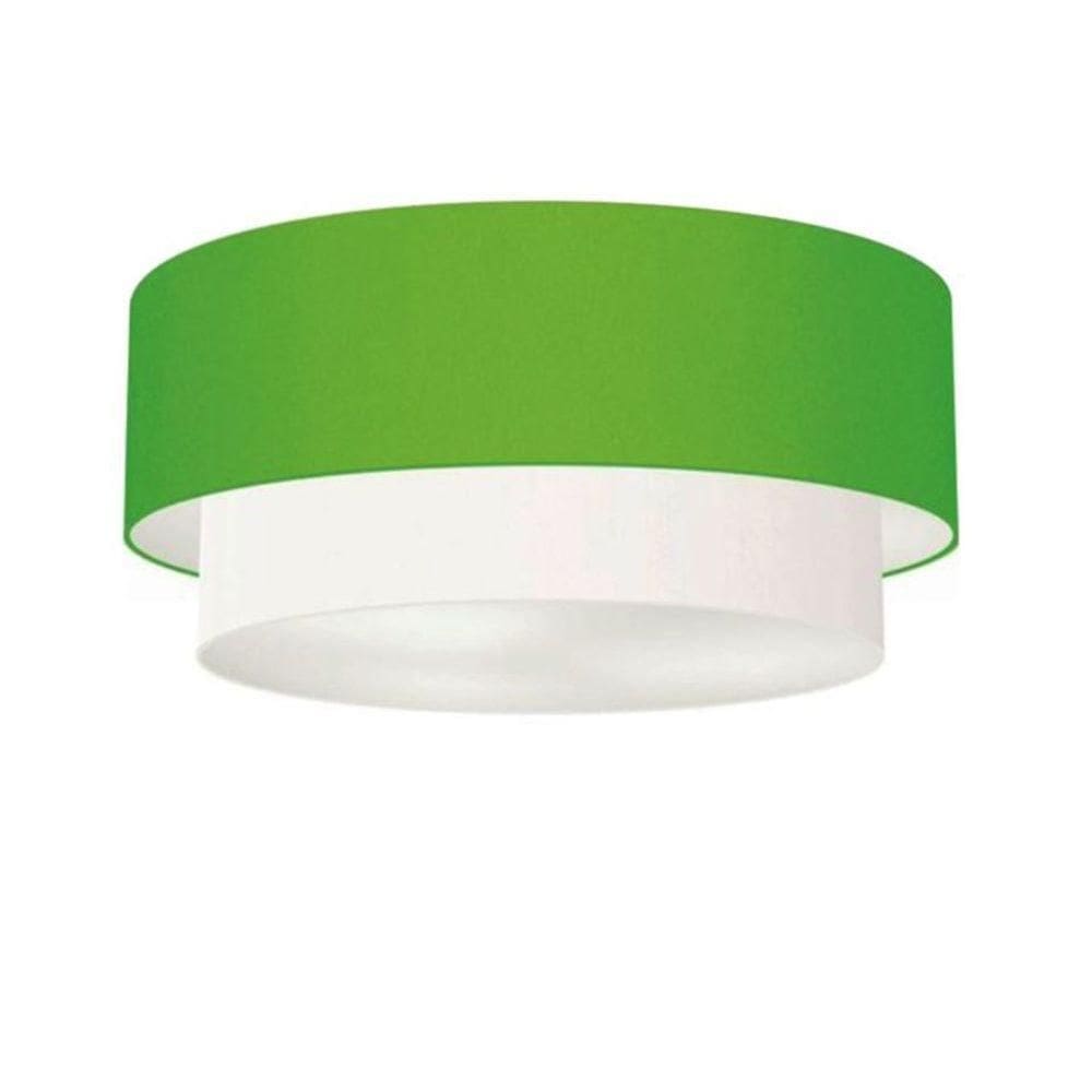 Plafon para Quarto Cilíndrico Cúpula Verde Limão Branco