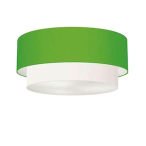 Plafon para Quarto Cilíndrico Cúpula Verde Limão Branco