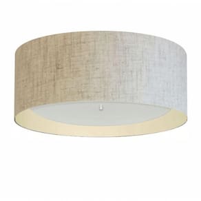 Plafon Sala de Jantar Cilíndrico 60x25cm Rústico Bege Bege