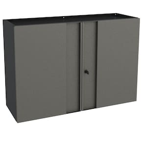 Armário Multiuso Aéreo Aço Multibox 2 Portas com Chave Cinza/Preto - Telasul