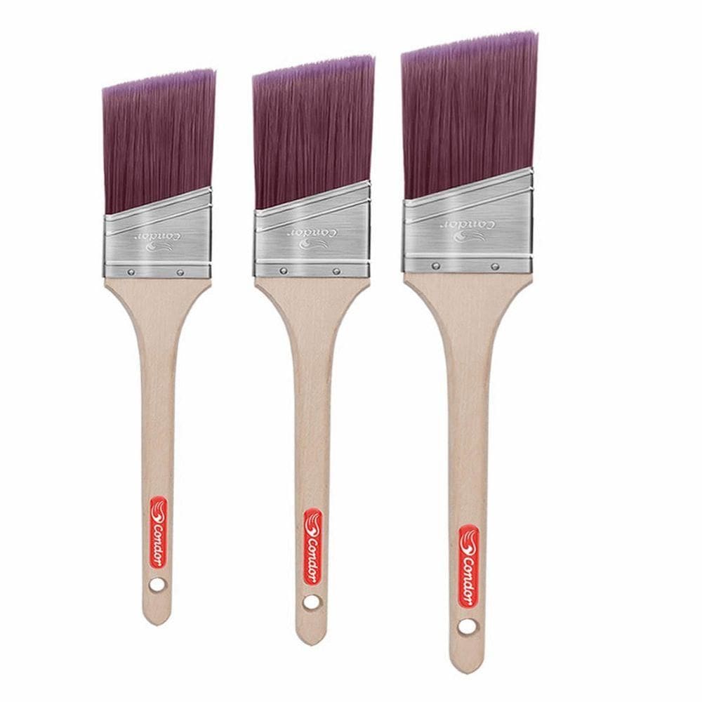 Kit 3 Unidades Pincéis Profissionais Angular Condor