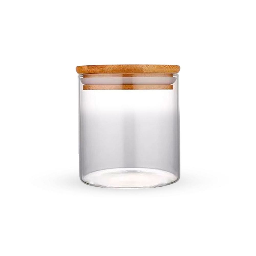 Pote Hermético Para Alimentos Condimentos Temperos 270ML Com Tampa de Bambu