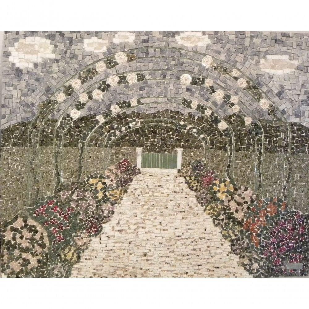 Painel Entrada Dos Jardins De Monet Em Mosaico 120x150