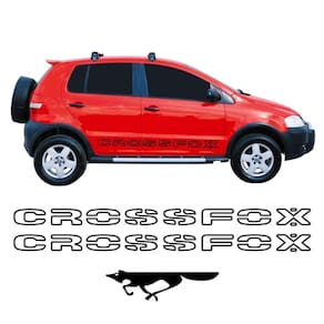 Kit Faixas Crossfox 2006 07 Adesivo Lateral Preto Volkswagen Cor Preto