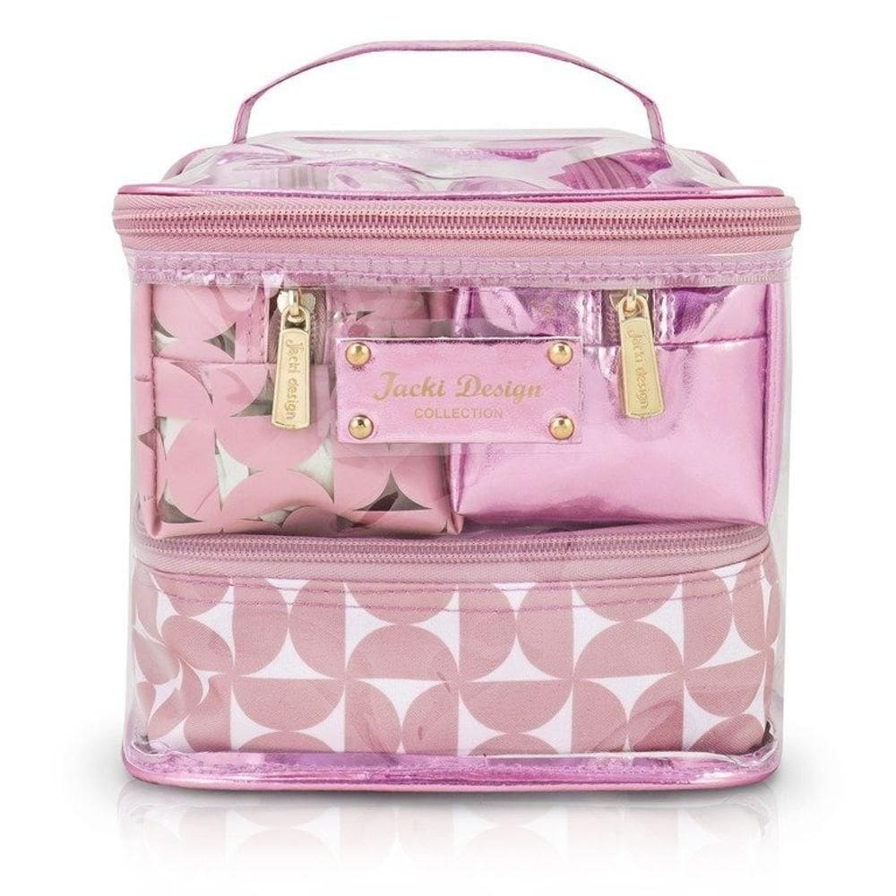 Kit De Necessaire Com 4 Pçs Glitz Jacki Design Rosa