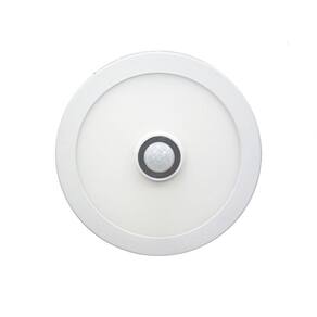 Painel Led Sobrepor 6w Redonda Branco Quente 3000k Com Sensor De Presença Noite