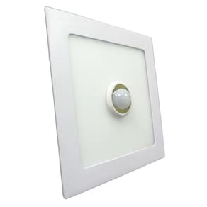 Painel Led Embutir 25w Quadrada Branco Quente 3000k Com Sensor De Presença