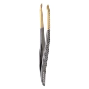 Pinça Profissional Gold Titanium Em Blister Soling Aço Inoxidável