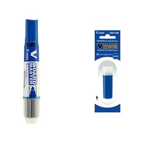 Kit Marcador Para Quadro Branco + Refil Pilot V-board Master Azul
