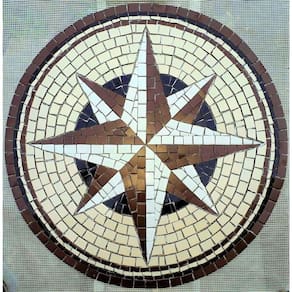 Rosa Dos Ventos Em Mosaico Cerâmicas Tamanho 120cm