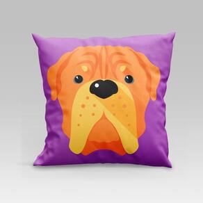 Capa De Almofada Estampada Pet Dog Em Veludo Suede 45cm X 45cm Raças Cachorros Dogue De Bordeaux