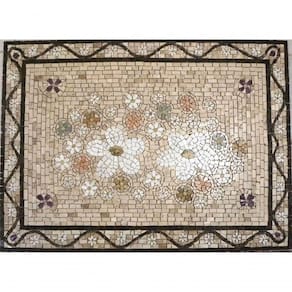 Mandala Mosaico Floral Festoni In Fiori Bianchi Ii Tamanho 120x180cm