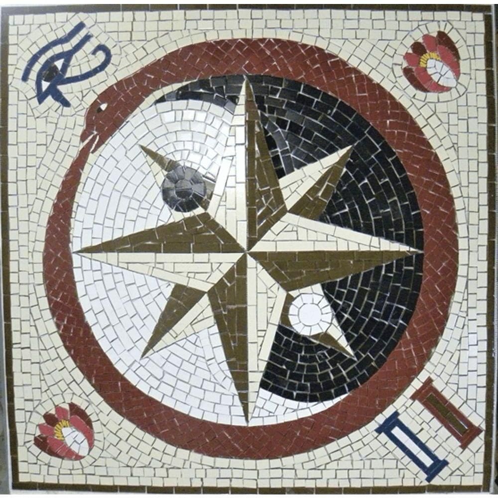 Piso Maçom Em Mosaico Ii Feito Com Cerâmicas E Porcelanas