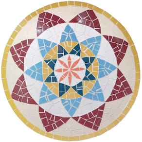 Mandala Indiana I Piso Mosaico Ceramico Tamanho 80cm