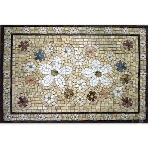 Mandala Mosaico Floral Festoni In Fiori Bianchi I Tamanho 90x130cm