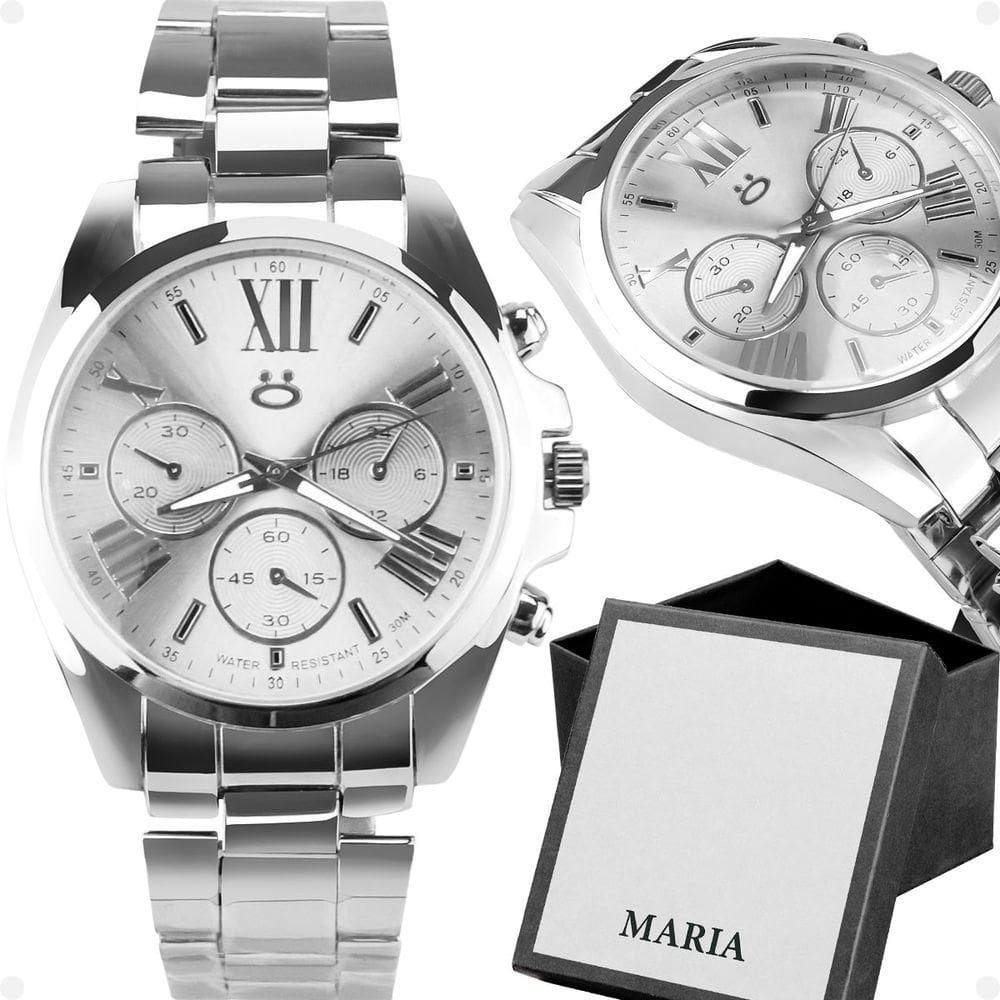 Relógio Feminino Casual Social Aço Inox Prata + Caixa