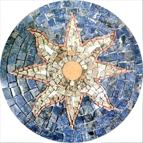 Rosone Mosaico Contemporâneo Sol Em Mosaico I