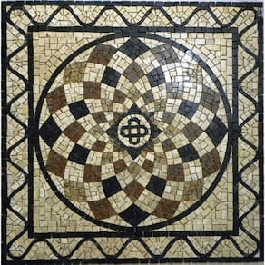 Piso Em Mosaico Romano Semente De Girassol Colorato I Tamanho 100cm