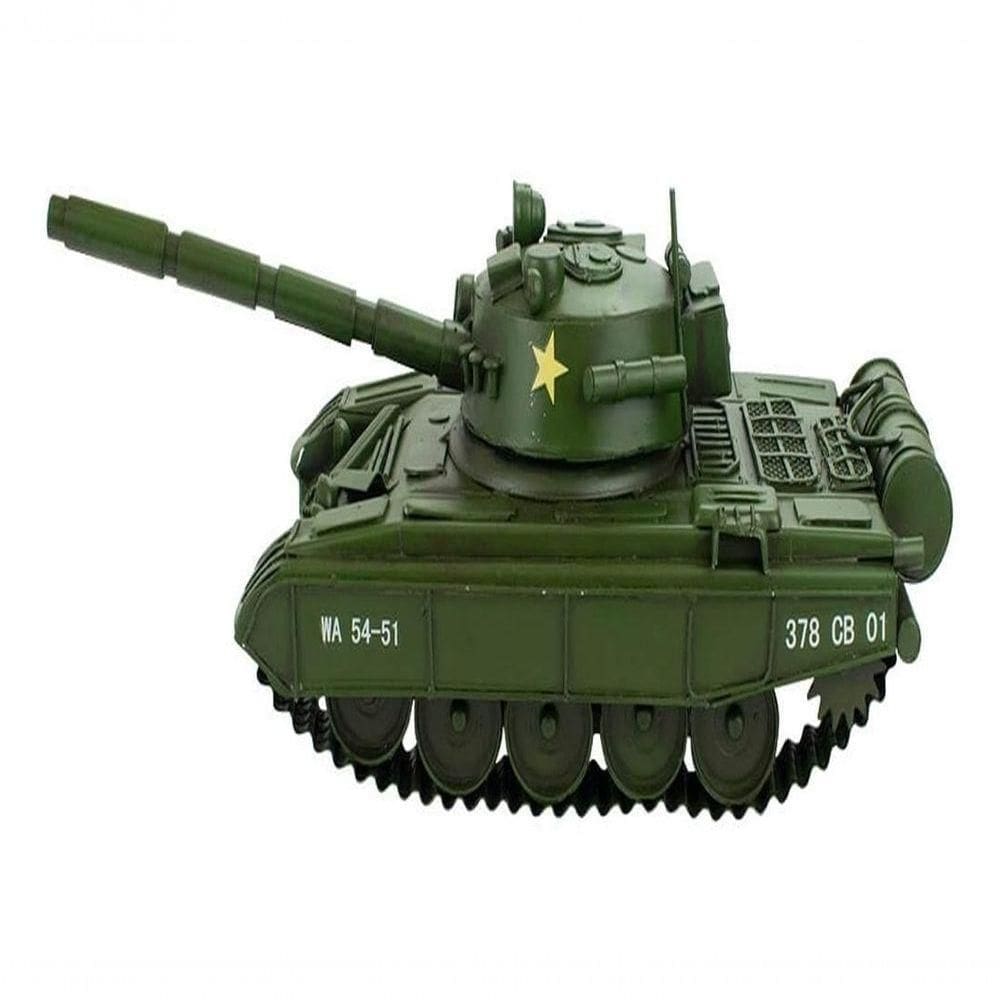 Tanque Guerra Verde 11.5x33x14cm Estilo Retrô - Vintage