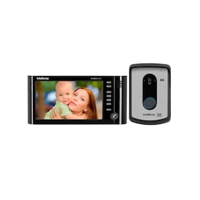 Kit Videoporteiro Intelbras Iv 7010 Hf Hd Preto Interfone Com Câmera Hd