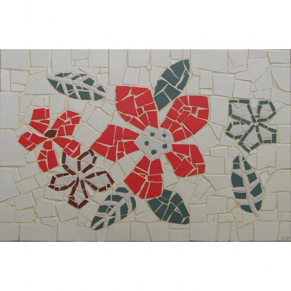 Mesa Em Mosaico Retangular Hibiscus - Somente O Tampo