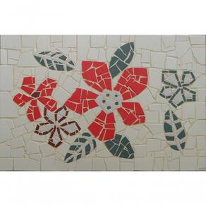Mesa Em Mosaico Retangular Hibiscus - Somente O Tampo