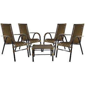 Conjunto Cadeiras Mesa De Centro Bela Edícula Pequi