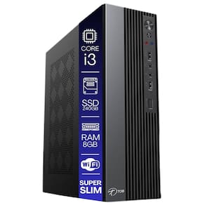 Computador TOB Slim Compacto Intel Core i3 SSD 240GB Memória 8GB Rede sem fio Windows 10 Trial Desktop PC CPU